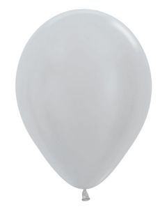 11 inch Metallic Silver Latex Balloon PMS 877
